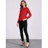 imageAllegra K Womens Vintage Ruffle Neck Chiffon Top Long Sleeve Casual Office BlouseRed Blackdots