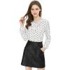 imageAllegra K Womens Vintage Ruffle Neck Chiffon Top Long Sleeve Casual Office BlouseWhite Blackdots