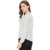 imageAllegra K Womens Vintage Ruffle Neck Chiffon Top Long Sleeve Casual Office BlouseWhite Blackdots