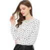imageAllegra K Womens Vintage Ruffle Neck Chiffon Top Long Sleeve Casual Office BlouseWhite Blackdots