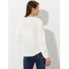 imageAllegra K Womens Vintage Ruffle Neck Chiffon Top Long Sleeve Casual Office BlouseWhitesolid