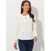 imageAllegra K Womens Vintage Ruffle Neck Chiffon Top Long Sleeve Casual Office BlouseWhitesolid