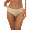 imageAllegra K Panties for Women Unlined Comfortable Underwear No Show Elastic Waist BriefBeige