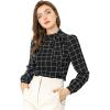 imageAllegra K Womens Tie Front Tops Long Sleeve Dressy Elegant Bow Neck ShirtBlack