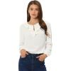 imageAllegra K Womens Vintage Ruffle Neck Chiffon Top Long Sleeve Casual Office BlouseWhitesolid