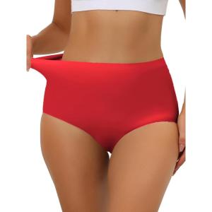 imageAllegra K Womens Elastic HighWaisted Brief Breathable No Show Hipster UnderwearBright Red
