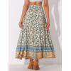 imageAllegra K Boho Skirt for Womens Casual Peasant Floral Bohemian Tassels Elastic Waist Maxi SkirtsBeige