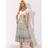 imageAllegra K Boho Skirt for Womens Casual Peasant Floral Bohemian Tassels Elastic Waist Maxi SkirtsBeige