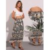 imageAllegra K Boho Skirt for Womens Casual Peasant Floral Bohemian Tassels Elastic Waist Maxi SkirtsBlack