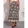 imageAllegra K Boho Skirt for Womens Casual Peasant Floral Bohemian Tassels Elastic Waist Maxi SkirtsBlack