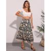 imageAllegra K Boho Skirt for Womens Casual Peasant Floral Bohemian Tassels Elastic Waist Maxi SkirtsBlack
