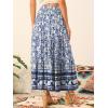 imageAllegra K Boho Skirt for Womens Casual Peasant Floral Bohemian Tassels Elastic Waist Maxi SkirtsBlue