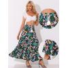 imageAllegra K Boho Skirt for Womens Casual Peasant Floral Bohemian Tassels Elastic Waist Maxi SkirtsDark Blue