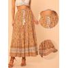 imageAllegra K Boho Skirt for Womens Casual Peasant Floral Bohemian Tassels Elastic Waist Maxi SkirtsOrange
