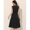 imageAllegra K Boho Sleeveless Dress for Womens Lace Trim Beach Tiered V Neck Midi SundressBlack