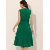 imageAllegra K Boho Sleeveless Dress for Womens Lace Trim Beach Tiered V Neck Midi SundressGreen