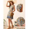 imageAllegra K Floral Dress for Womens Round Neck Ruffle Sleeveless Boho DressMulticolor