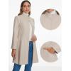 imageAllegra K Stand Collar Coats for Womens Elegant Slim Fit Hidden Placket Casual OvercoatCream White