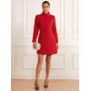 imageAllegra K Stand Collar Coats for Womens Elegant Slim Fit Hidden Placket Casual OvercoatRed
