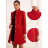 imageAllegra K Stand Collar Coats for Womens Elegant Slim Fit Hidden Placket Casual OvercoatRed