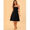 imageAllegra K Summer Boho Dress for Womens Smocked Spaghetti Strap Tie Waist Ruffle Beach Cami DressesBlack
