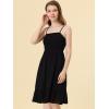 imageAllegra K Summer Boho Dress for Womens Smocked Spaghetti Strap Tie Waist Ruffle Beach Cami DressesBlack