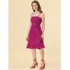 imageAllegra K Summer Boho Dress for Womens Smocked Spaghetti Strap Tie Waist Ruffle Beach Cami DressesFuchsia