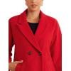 imageAllegra K Winter Overcoat for Womens Notch Lapel DoubleBreasted MidLength Long CoatRed