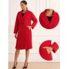 imageAllegra K Winter Overcoat for Womens Notch Lapel DoubleBreasted MidLength Long CoatRed