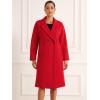imageAllegra K Winter Overcoat for Womens Notch Lapel DoubleBreasted MidLength Long CoatRed