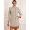 imageAllegra K Winter Trench Coats for Womens Casual Stand Collar Pea Double Breasted OvercoatBeige