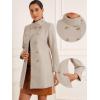imageAllegra K Winter Trench Coats for Womens Casual Stand Collar Pea Double Breasted OvercoatBeige
