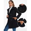 imageAllegra K Winter Trench Coats for Womens Casual Stand Collar Pea Double Breasted OvercoatBlack