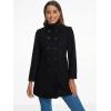 imageAllegra K Winter Trench Coats for Womens Casual Stand Collar Pea Double Breasted OvercoatBlack