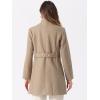 imageAllegra K Winter Trench Coats for Womens Casual Stand Collar Pea Double Breasted OvercoatBrown
