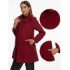imageAllegra K Winter Trench Coats for Womens Casual Stand Collar Pea Double Breasted OvercoatBurgundy