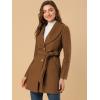 imageAllegra K Womens 2024 Winter Coat Shawl Collar Belted Single Breasted OvercoatsBrown