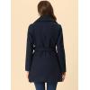 imageAllegra K Womens 2024 Winter Coat Shawl Collar Belted Single Breasted OvercoatsDark Blue