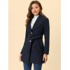 imageAllegra K Womens 2024 Winter Coat Shawl Collar Belted Single Breasted OvercoatsDark Blue