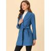 imageAllegra K Womens 2024 Winter Coat Shawl Collar Belted Single Breasted OvercoatsDark Blue Grey