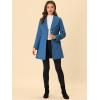 imageAllegra K Womens 2024 Winter Coat Shawl Collar Belted Single Breasted OvercoatsDark Blue Grey
