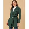 imageAllegra K Womens 2024 Winter Coat Shawl Collar Belted Single Breasted OvercoatsGreen