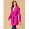imageAllegra K Womens 2024 Winter Coat Shawl Collar Belted Single Breasted OvercoatsHot Pink