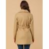 imageAllegra K Womens 2024 Winter Coat Shawl Collar Belted Single Breasted OvercoatsKahki