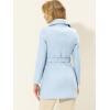 imageAllegra K Womens 2024 Winter Coat Shawl Collar Belted Single Breasted OvercoatsLight Blue