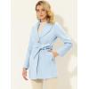 imageAllegra K Womens 2024 Winter Coat Shawl Collar Belted Single Breasted OvercoatsLight Blue