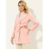 imageAllegra K Womens 2024 Winter Coat Shawl Collar Belted Single Breasted OvercoatsLight Pink