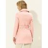imageAllegra K Womens 2024 Winter Coat Shawl Collar Belted Single Breasted OvercoatsLight Pink
