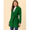 imageAllegra K Womens 2024 Winter Coat Shawl Collar Belted Single Breasted OvercoatsPea Green