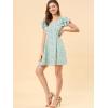 imageAllegra K Womens Casual Ruffled Sleeve Pleated Square Neck Floral DressGreen